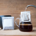 Colombian coffee sachets with pour over method from Elias & Shady Bayter, featuring 5 single serve packs
