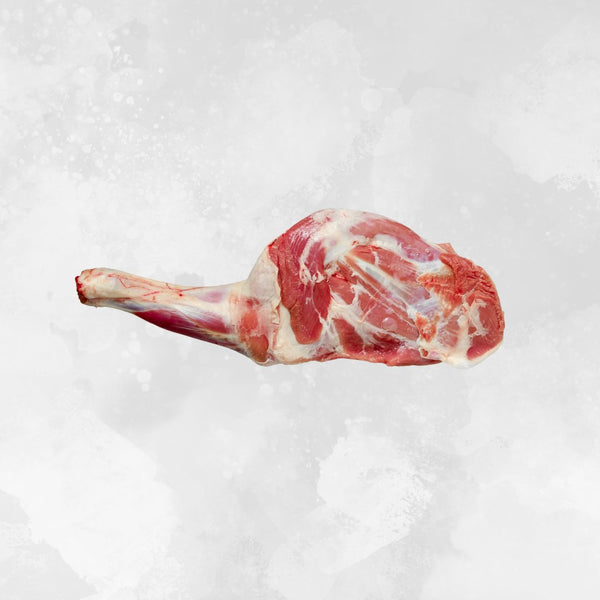 Bone-in lamb shoulder from the Pyrenees mountains of Spain, raw and fresh, ready for roasting or slow cooking