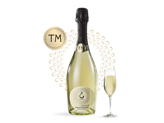 Bottle of OSAN Bulles TM Marigold non-alcoholic sparkling beverage in Mirabelle flavor, golden color, 750ml size