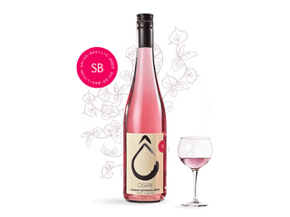 A bottle of OSAN Shiso Basil, an alcohol-free beverage with dark glass and elegant minimalist design, displayed against white background.