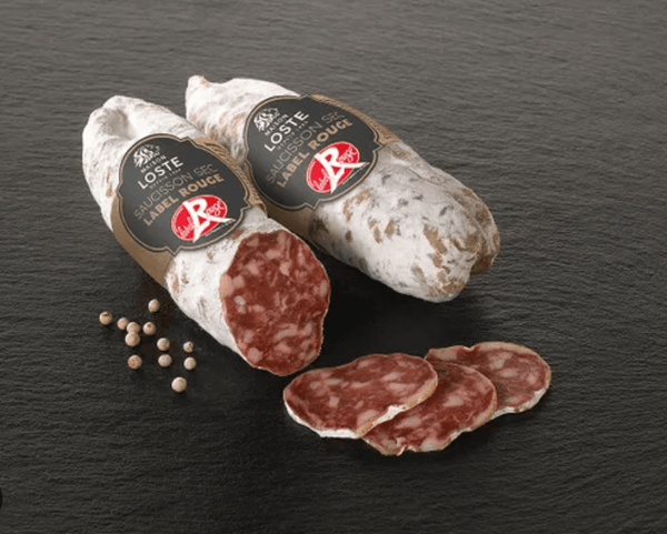 Saucisson label rouge authentic dry cured french pork sausage premium quality artisanal charcuterie 225g