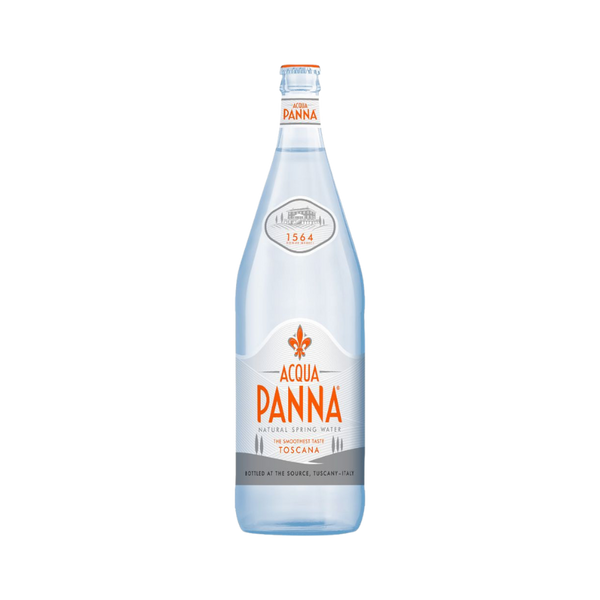 Acqua Panna natural mineral water in elegant 750ml glass bottle, perfect for fine dining and refreshment