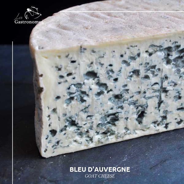 Authentic French Bleu d'Auvergne cheese, a creamy blue-veined specialty with rich texture and tangy flavor from Auvergne region