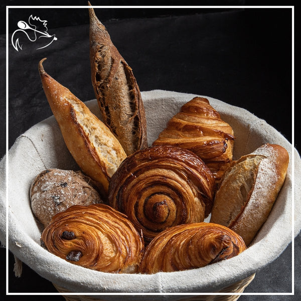 Enjoy our Cafe de Paris breakfast plate with fresh croissants, coffee, orange juice and jam - perfect morning meal