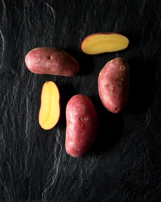 Fresh Cheyenne potatoes, 500g bag of golden-skinned tubers perfect for roasting, mashing or frying with a unique nutty flavor.