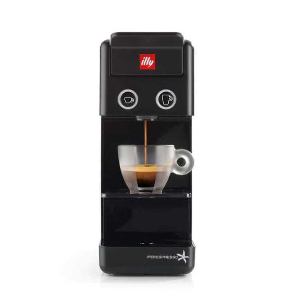 Machine à café Y3.3 iperEspresso de couleur noire compacte, design élégant pour préparer espressos et cafés de qualité