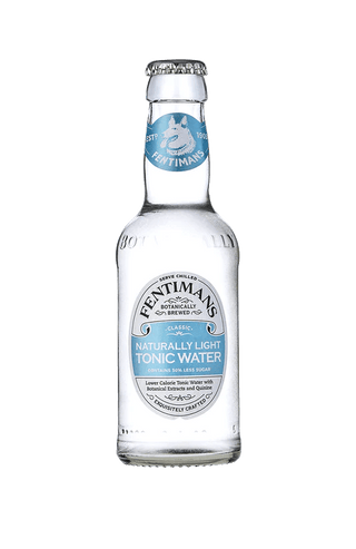Fentimans light tonic water premium glass bottles, pack of 24 x 200ml, refreshing low-calorie mixer for gin cocktails