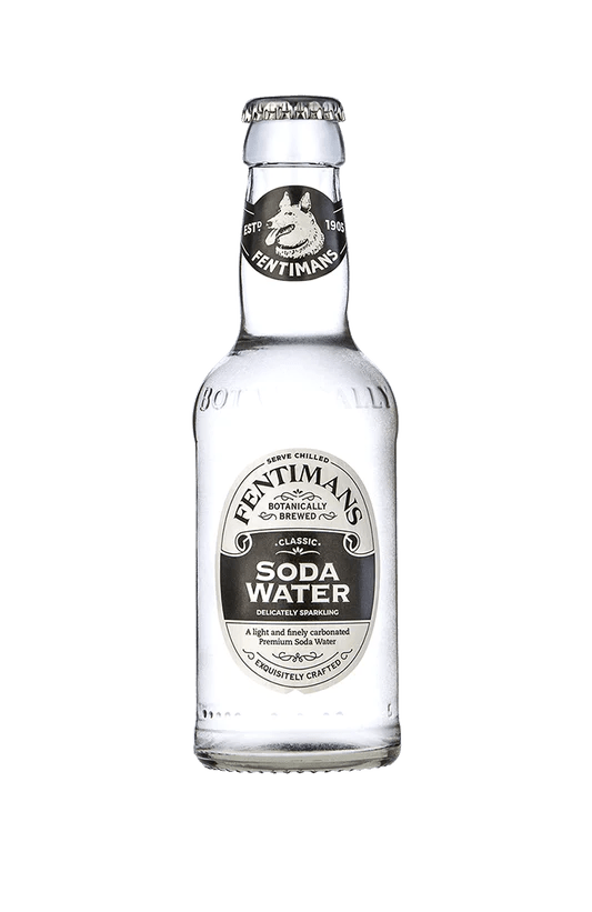 Fentimans premium soda water in glass bottles, pack of 24 x 200ml bottles, perfect for cocktails and mixers