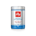 Ground espresso classico decaffeinated coffee by Illy in medium roast packaging for perfect caffeine-free espresso