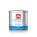 Decaffeinated medium roast illy iperespresso capsules in packaging showing coffee beans and authentic italian quality