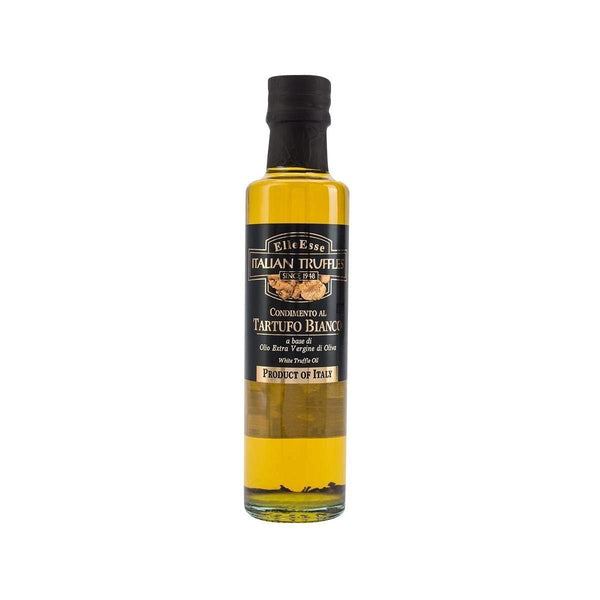 Italian white truffle olive oil bottle with elegant packaging displaying premium gourmet condiment for culinary use