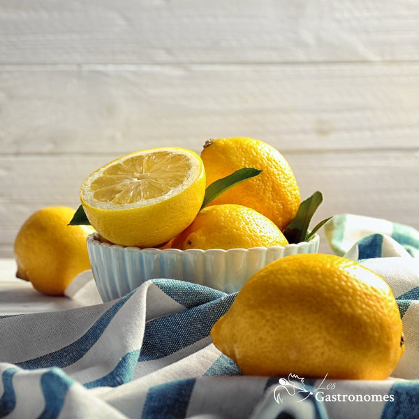 Fresh untreated lemons from Nice, France sold in 1kg pack - natural yellow citrus fruits with vibrant skin