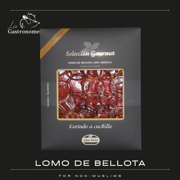 Lomo de bellota iberico spanish cured pork loin 100g premium sliced meat delicacy for non-muslim consumers