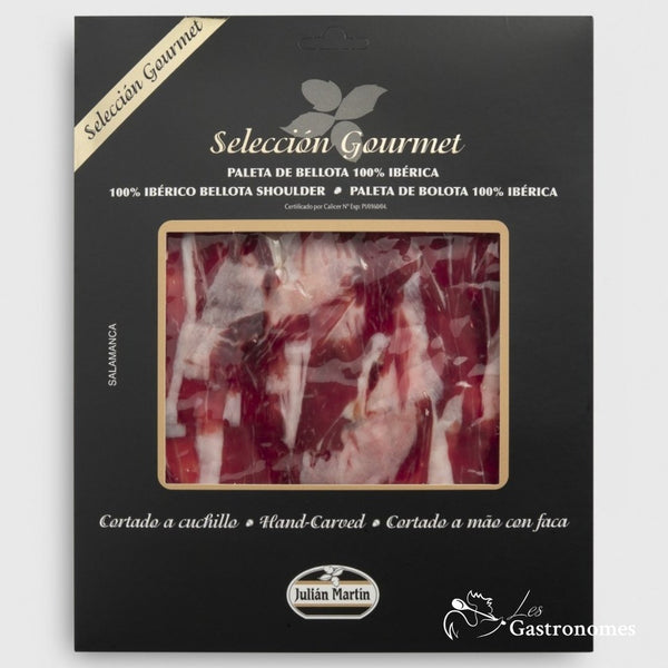 Sliced iberian acorn-fed shoulder ham paleta pata negra, aged 42 months, 100g pack for non-muslim customers
