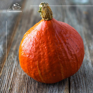 Potimarron fresh organic red kuri squash with bright orange skin and sweet nutty flavor, perfect for autumn recipes