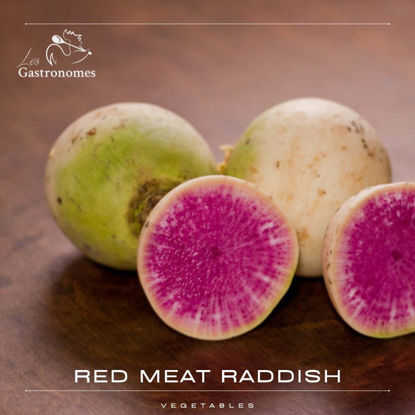 Radish red meat 500g organic watermelon variety with vibrant pink flesh, perfect for salads and garnishes