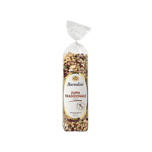 Traditional soup in a clear container with vibrant mix of vegetables and spices, ready to serve as a hearty meal