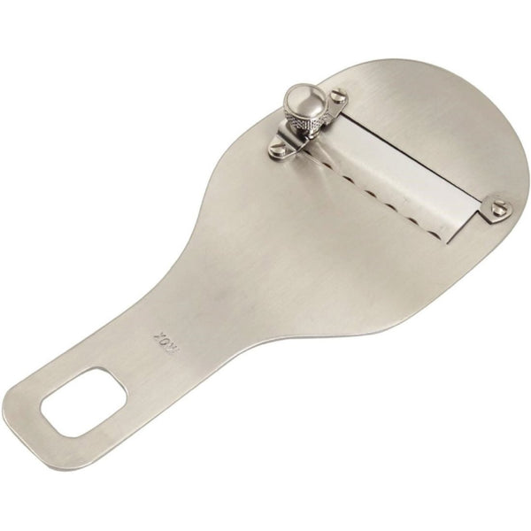Truffle shaver with stainless steel blade and wooden handle for slicing truffles precisely on gourmet dishes