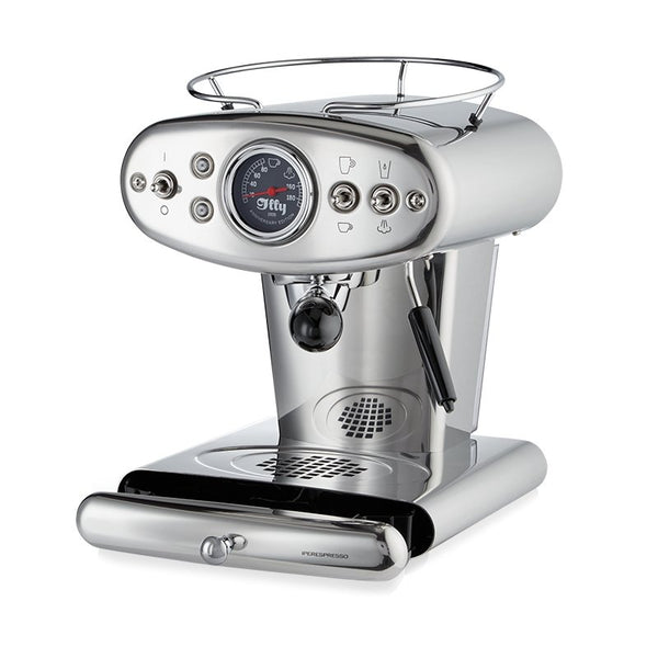 Machine à espresso illy X1 iperEspresso Anniversary 1935, design vintage en métal chromé pour capsules iperEspresso
