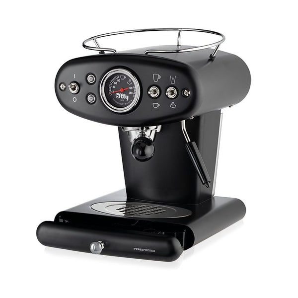 Machine à café X1 iperEspresso Anniversary 1935 élégante de couleur argentée avec design vintage et détails chromés