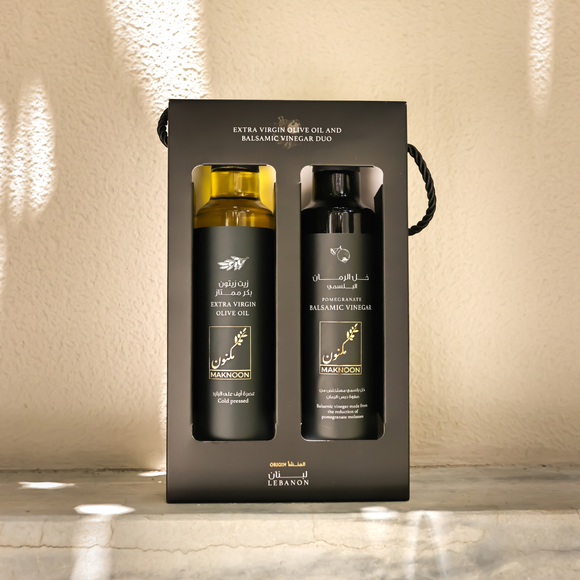 Maknoon Balsamic Pomegranate Olive Oil DUO Box