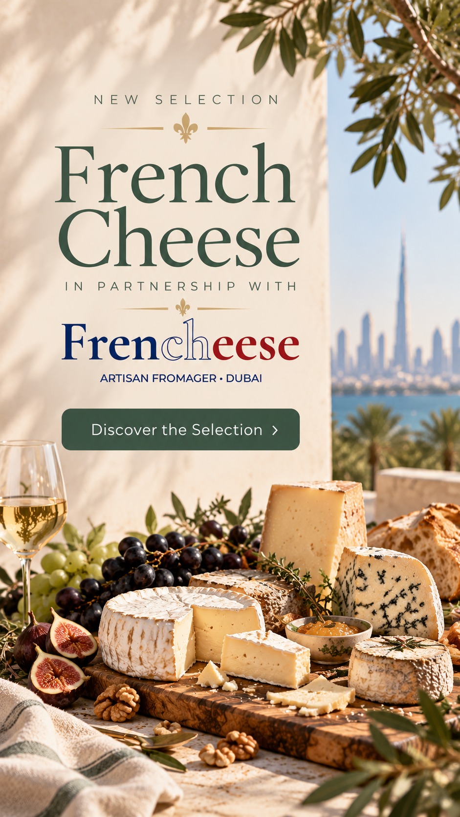 French cheese selection in dubai