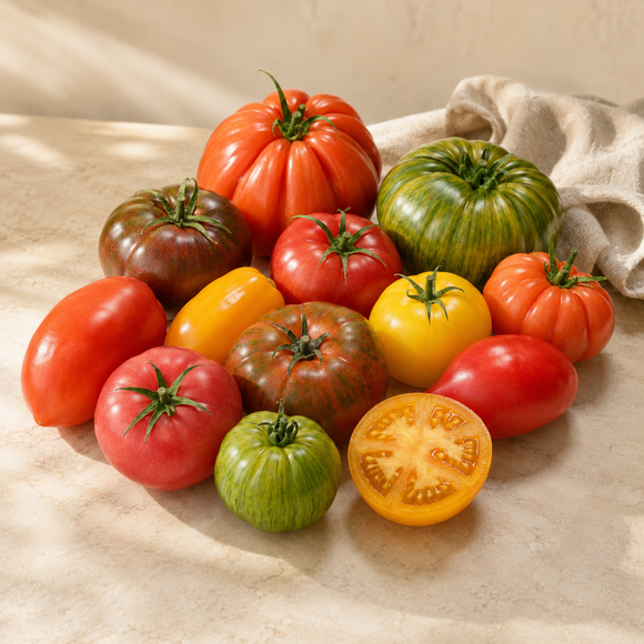 Prince de Bretagne Saveurs d’Antan heirloom tomatoes whole tray