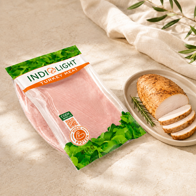 Indilight boneless skinless turkey breast fillet 500g frozen