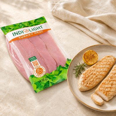 Indilight boneless turkey breast steaks 525g frozen