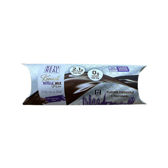 Keto Real Kunafit Ketella Milk Hazelnut Mini Chocolate — 50g