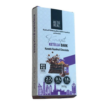 Keto Real Ketella Dark Hazelnut Chocolate Bar — 200g
