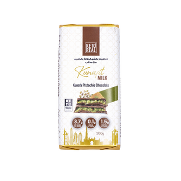 Keto Real Kunafit Milk Pistachio Chocolate Bar — 200g