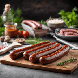 Fresh beef boerewors sausage coil, 1kg package, frozen South African specialty meat ready for grilling or cooking