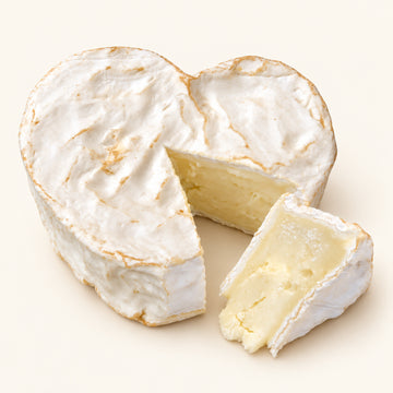 Cœur de Neufchâtel 200 g sliced with wedge showing creamy interior