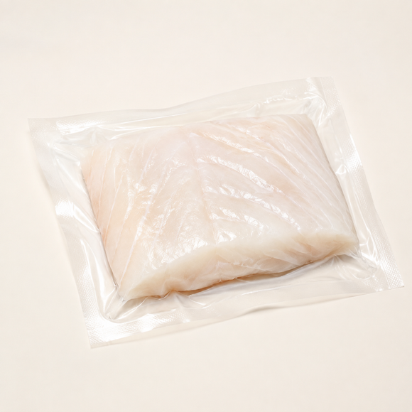 Danish cod fillet skin-off 200g in a clear chilled pouch