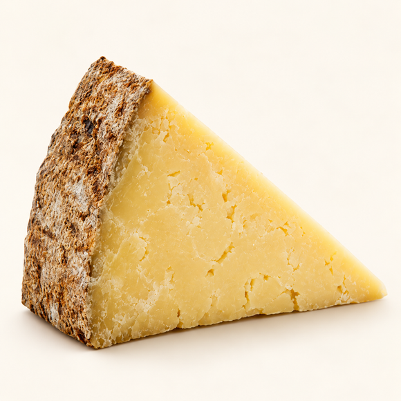 Cantal Fermier Entre-Deux 200g cheese wedge, studio illustration