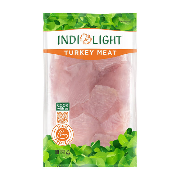 Indilight Turkey Breast Cubes — 500g | Frozen — front packaging