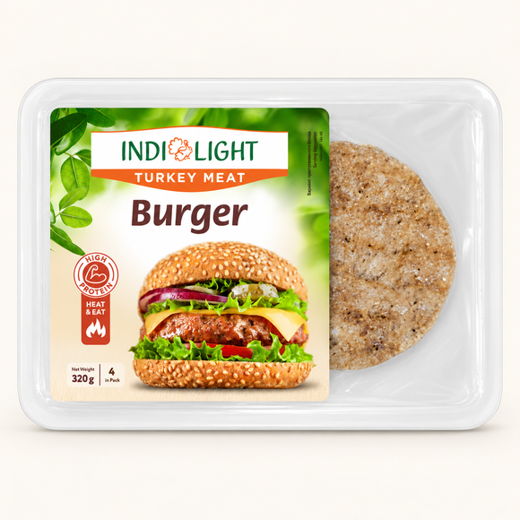 Indilight Turkey Burger Patties — 320g (4 Pieces) | Frozen — packaged product