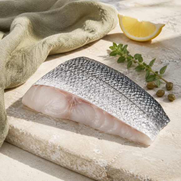 Greek Sea Bass Fillet, Skin-On — 150–200g | Fresh — lifestyle image