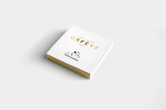 Assorted chocolate napolitains in elegant Orfève box with 48 fine tasting squares for gourmet chocolate lovers
