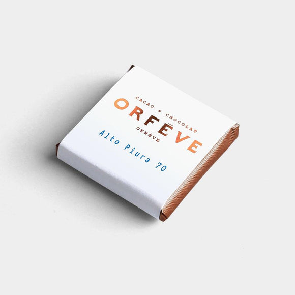 Assorted box of artisanal Orfève chocolate napolitains with 6 different varieties, displayed elegantly for chocolate lovers