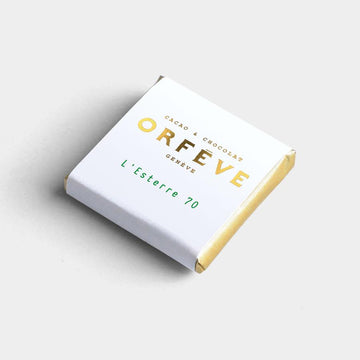 Assorted box of gourmet Orfève napolitains chocolate with 6 premium dark and milk chocolate pieces in elegant packaging