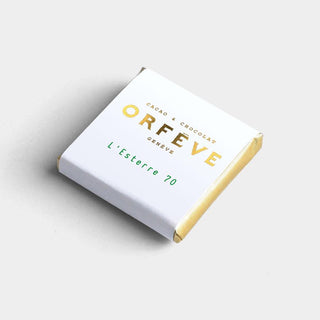 Assorted box of gourmet Orfève napolitains chocolate with 6 premium dark and milk chocolate pieces in elegant packaging