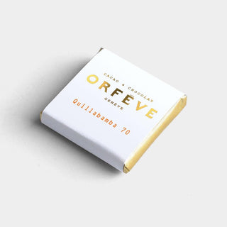 Assorted box of 6 Orfève chocolate napolitains displayed elegantly, perfect for gourmet dark chocolate tasting