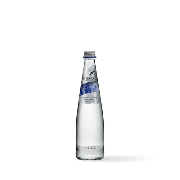 Sparkling water in elegant rose edition glass bottles from San Benedetto Prestige, pack of 20 bottles, 500ml each