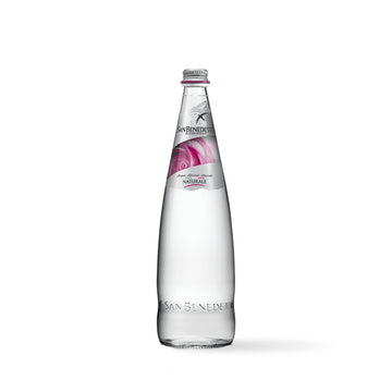 San Benedetto Prestige Rose Edition still water in elegant glass bottles, 1L size, pack of 12, premium beverage