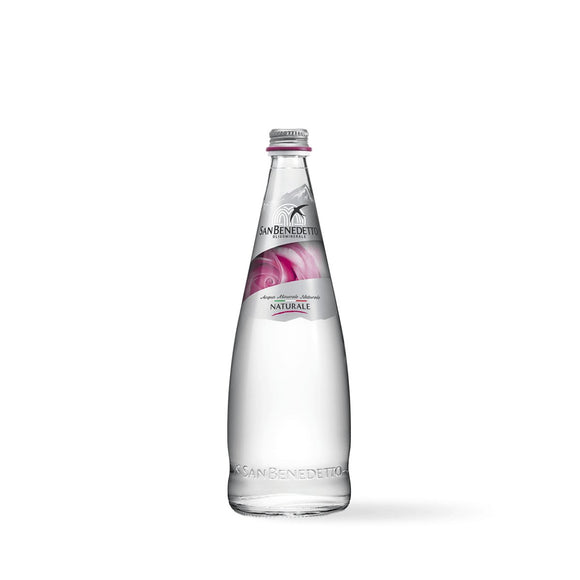 Elegant San Benedetto Prestige Rose Edition still water in premium glass bottles, 750ml, pack of 12 bottles