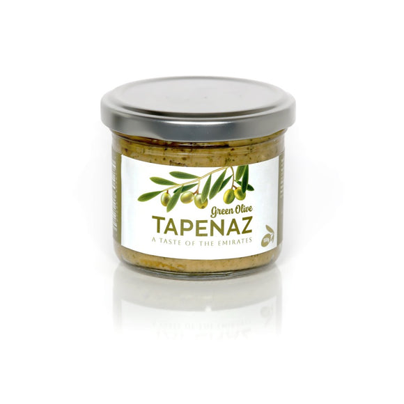 Green Tapenaz olives in 150g glass jar with fresh appearance and premium quality packaging for Mediterranean cuisine
