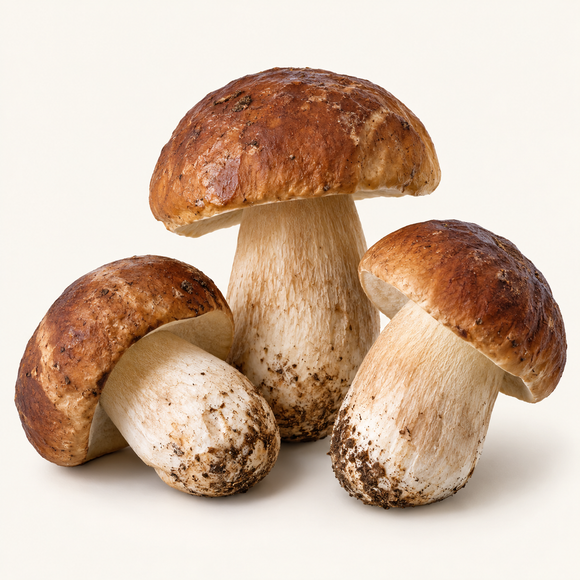 Fresh whole wild porcini ceps mushrooms — 300–350g variable-weight selection