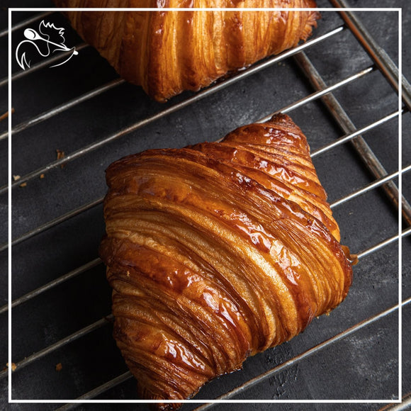 Artisan cheese croissant, 2 buttery pastries filled with melted cheese, freshly baked, golden and flaky, 90g each